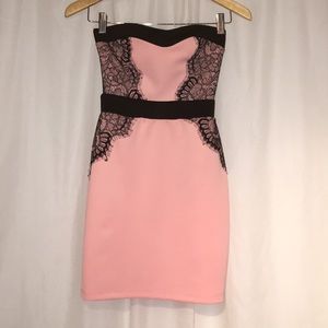 Lulu’s strapless pink and black dress